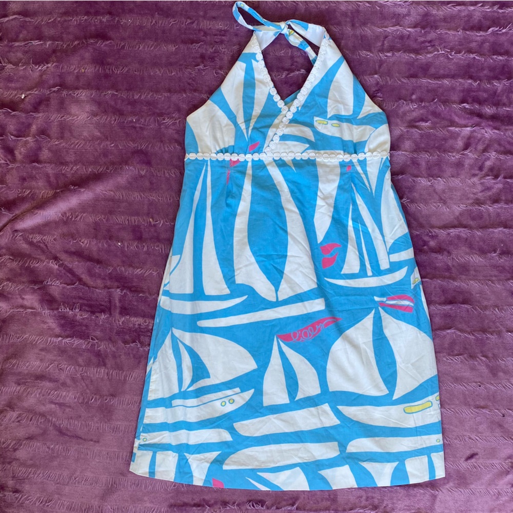 NWT Lilly Pulitzer Girls Dina Dress in Beach Club Take Me Away Print